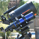 Celestron C6 and AstroTech AT66ED mounted side by side.