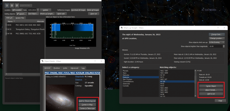 Learning KStars – Creating a Observing Wish List..