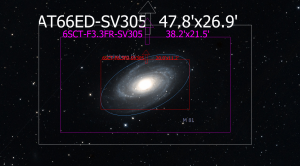 AT66ED and C6 SCT calculated FOV with the SV305 Camera