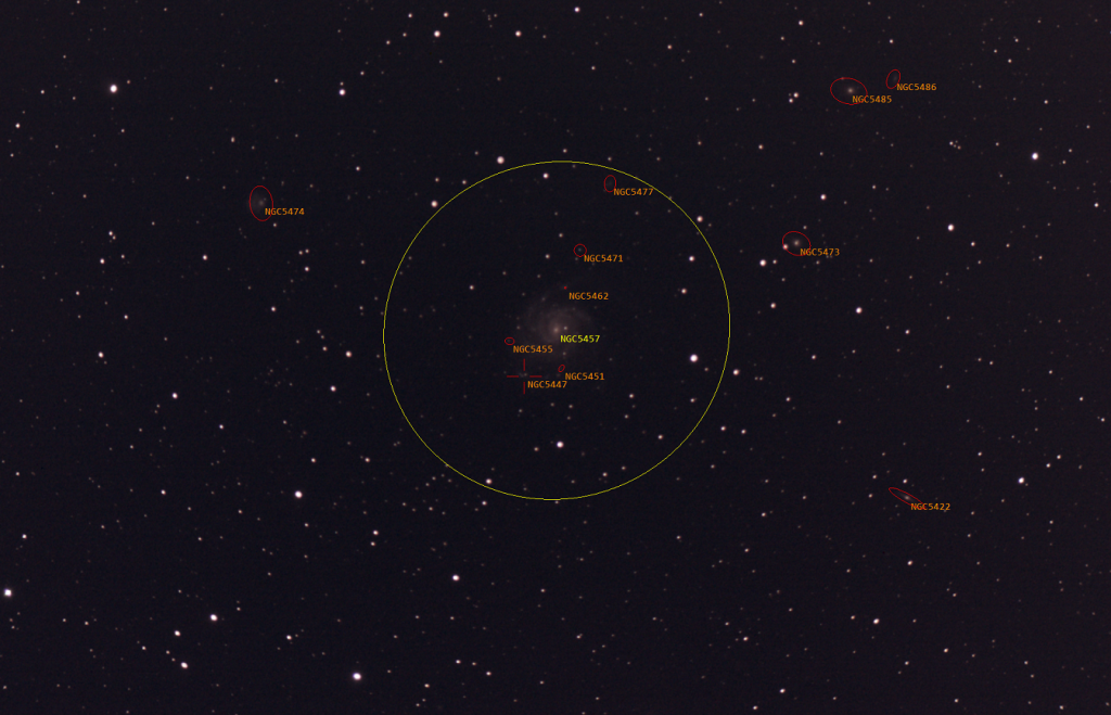 M101 - SharpCap Deep Sky Annotation - EAA 04/23/2022