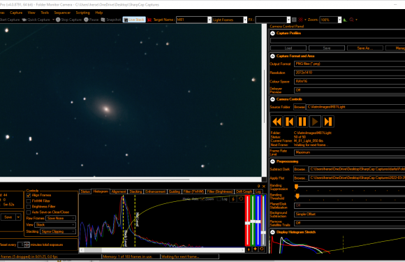 Capturing Images with Ekos and EAA Live Stacking in SharpCap Pro