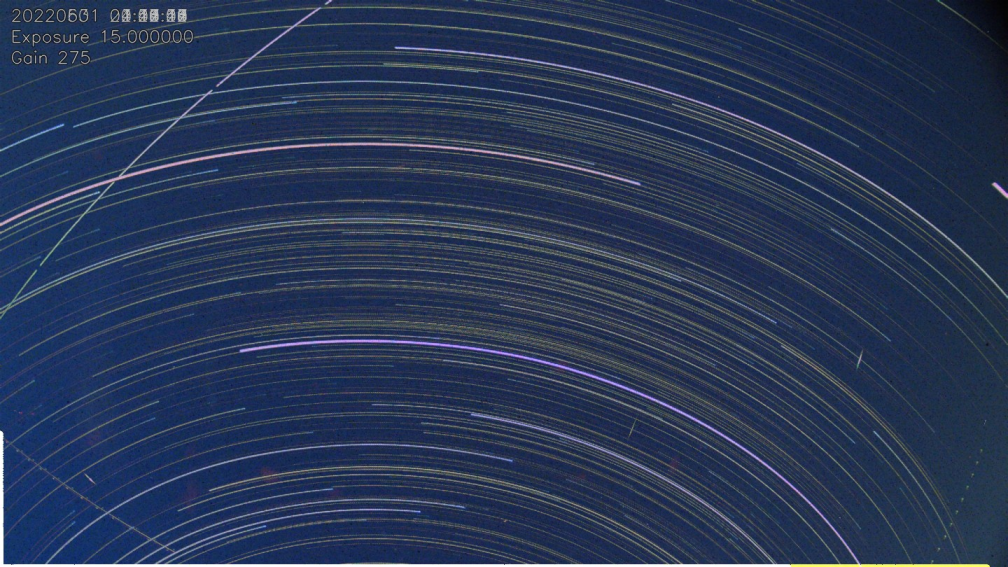 All Sky Camera Time Lapse Star Trails, Meteors, and Satellites.