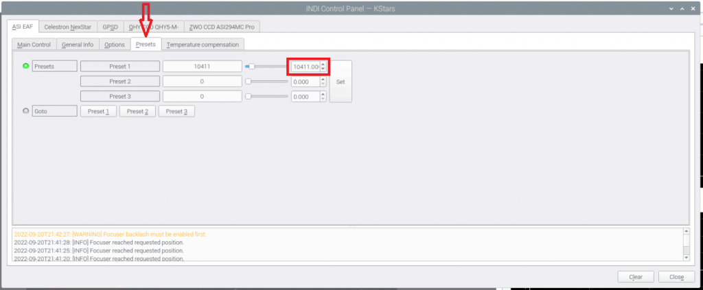 EAF - Preset Positions