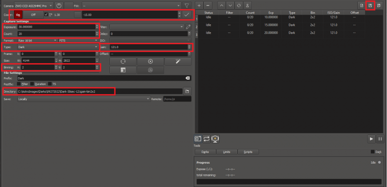 Learning KStars/Ekos – Creating Darks with KStars/Ekos and SharpCap