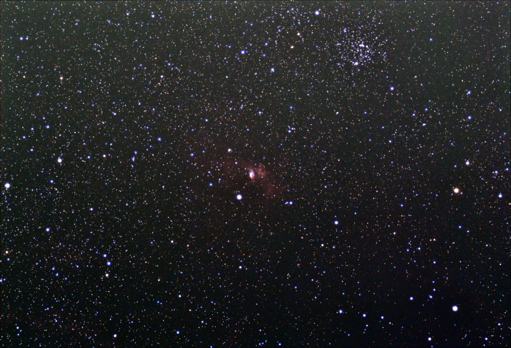 NGC 7635, The Bubble Nebula, Post Process with GIMP of EAA Capture from 09/16/2022