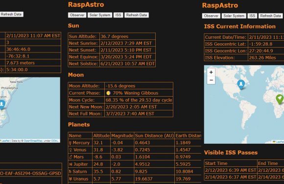 RaspAstro Web – Displaying Interesting Astro Info…