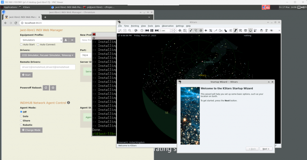 Libre Computer running Armbian with INDI and KStars