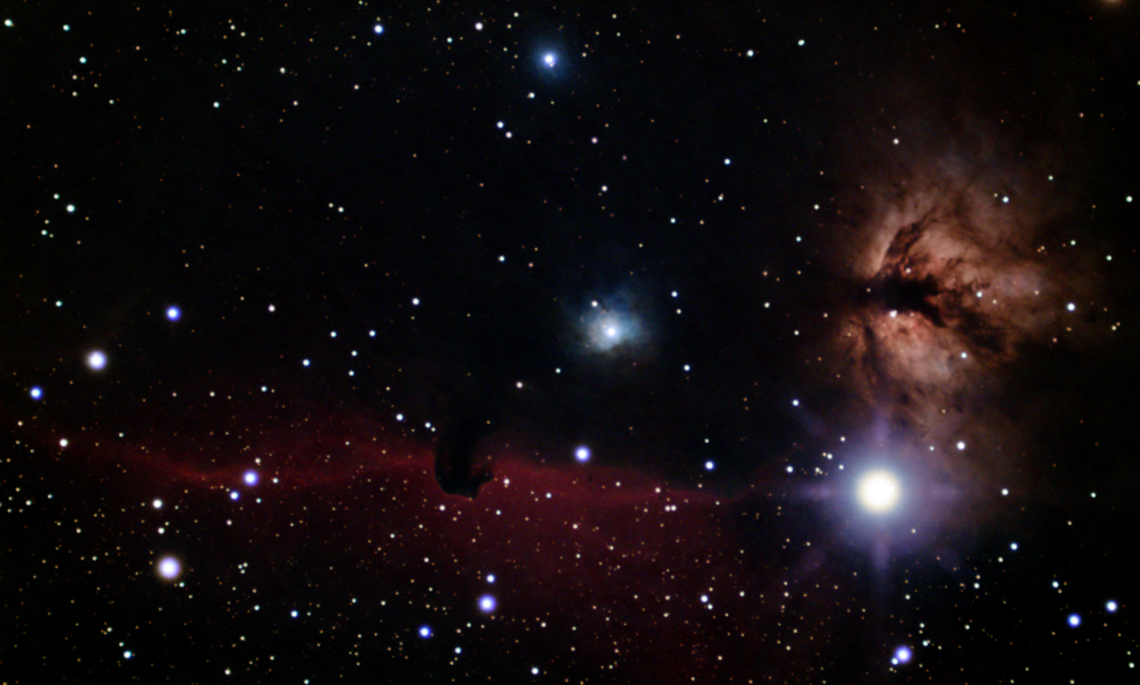 The Flame Nebula and Horsehead Nebula, EAA captured 11/18/2023
