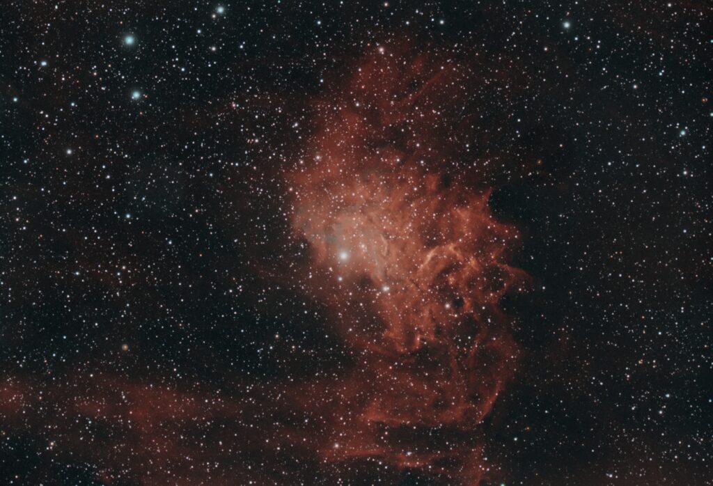 IC 405, The Flaming Star Nebula, 12/30/2023, 63 x 180 seconds, processed in Siril.