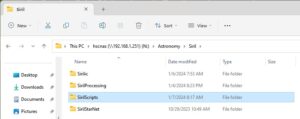 Custom Siril Scripts stored in directory on NAS