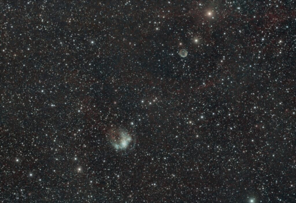 Planetary Nebula PK 136+05 and PN G136.1+04.9 - 80 x 300 seconds - 02/05 and 02/07/2024 - Siril Processed