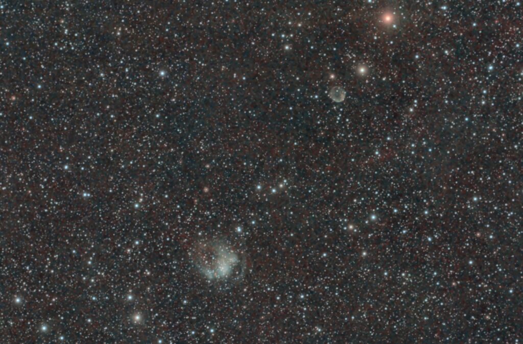 Planetary Nebula PK 136+05 and PN G136.1+04.9 - 37 x 300 seconds captured on 02/05/2024. Processed with Siril