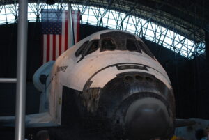 Space Shuttle Discovery in the James S. McDonnell Space Hangar at the National Air and Space Museum's Steven F. Udvar-Hazy Center