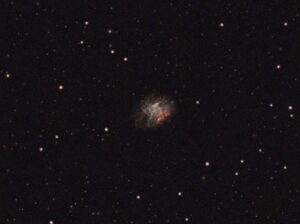 M1, Crab Nebula, 120 x 10 seconds SeeStar Live Stack, processed with GraXpert and Siril
