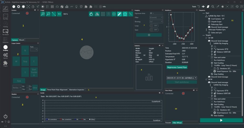 My NINA Imaging Dashboard