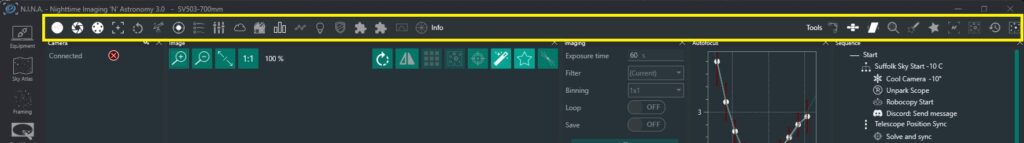 NINA Enable/Disable Dashboard Widgets