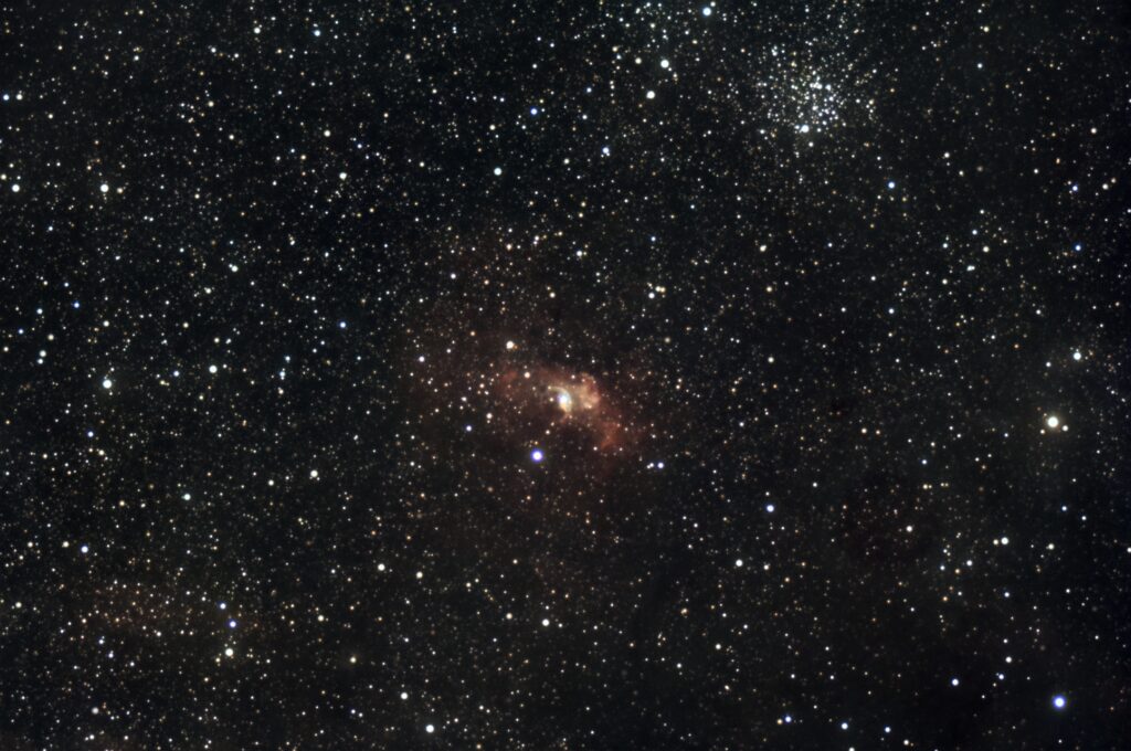 NGC 7635, the Bubble Nebula, 40 x 180s captured on 09/08/2024