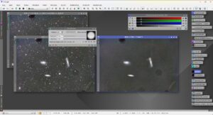 Use CloneStamp to remove galaxies and nebula from starless image.